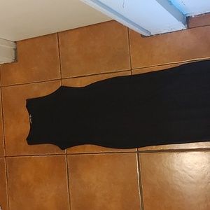 Black cotton maxi bodycon dress